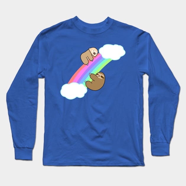 Rainbow Two and Three Toed Sloths Long Sleeve T-Shirt by saradaboru